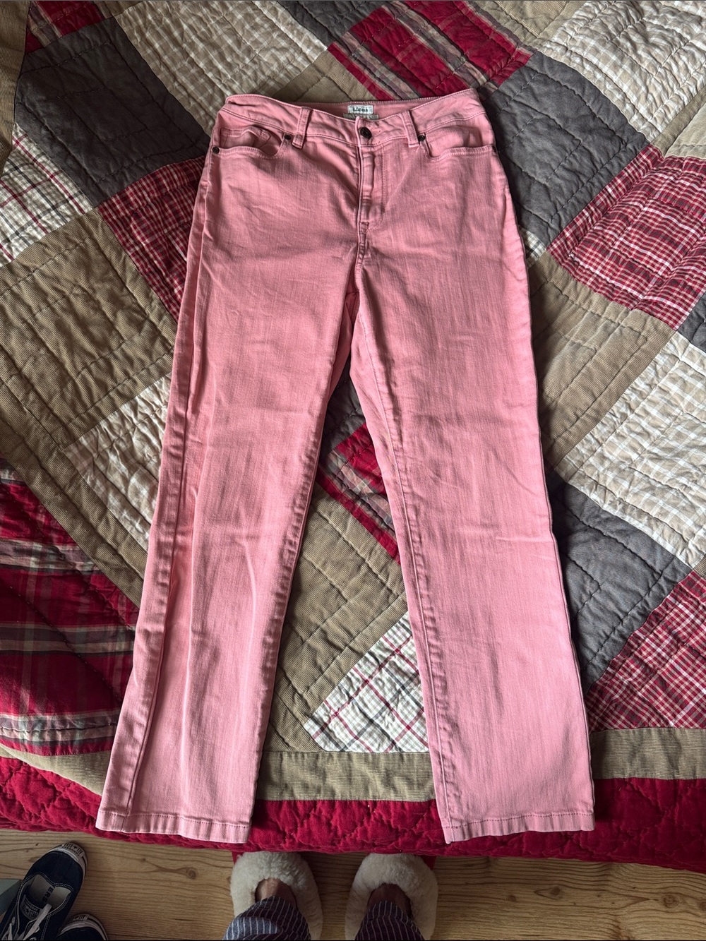 L.L. Bean Pink Coral Straight-Leg Women's Jeans 6 regular
